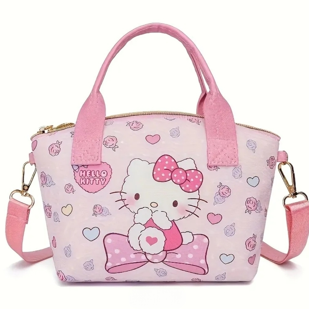 Hello Kitty Pink Mini Bag with Heart Accents-NIP